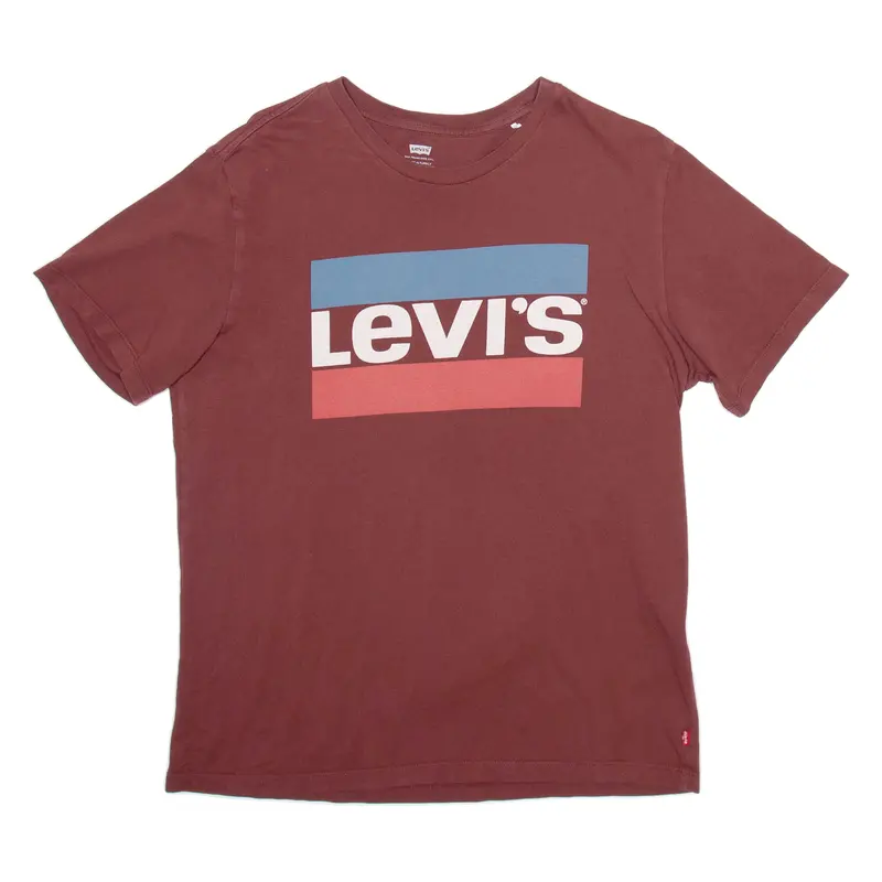 Levi's Mens T-Shirt Maroon M 1