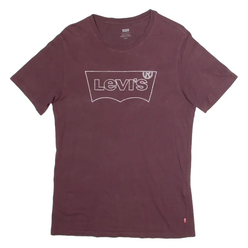 Levi's Mens T-Shirt Maroon S 1