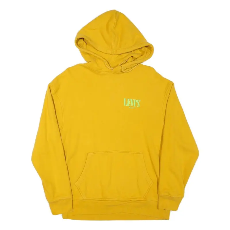 Levi's Mens Yellow Hoodie S Cotton Blend Pullover Casual Comfortable Style 1