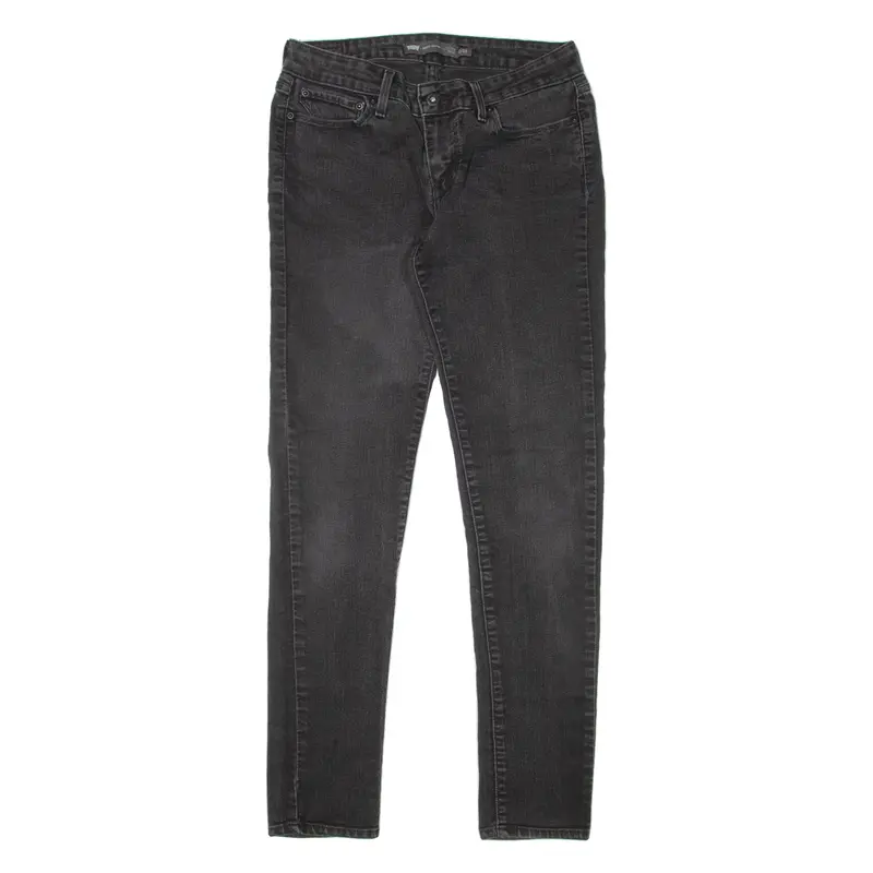 Levi's Mid Rise Womens Jeans Black Slim Skinny W28 L32 1