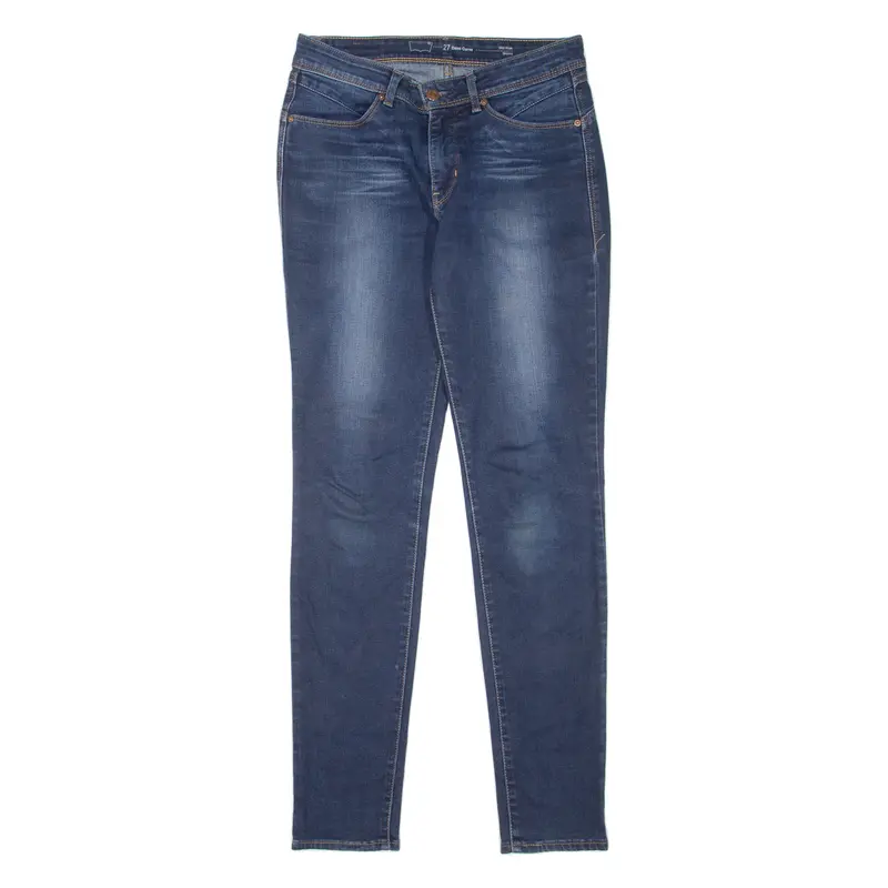 Levi's Mid Rise Womens Jeans Blue Slim Skinny Stone Wash W27 L32 1