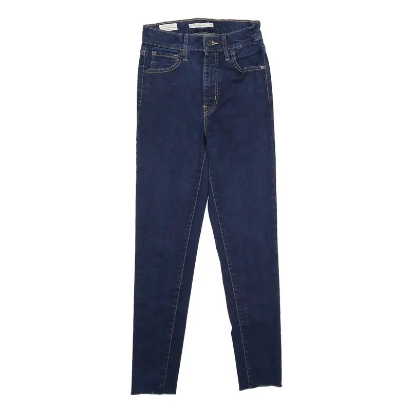 Levi's Mile High Super Skinny Womens Jeans Blue Slim Skinny Denim Raw W26 L27 1