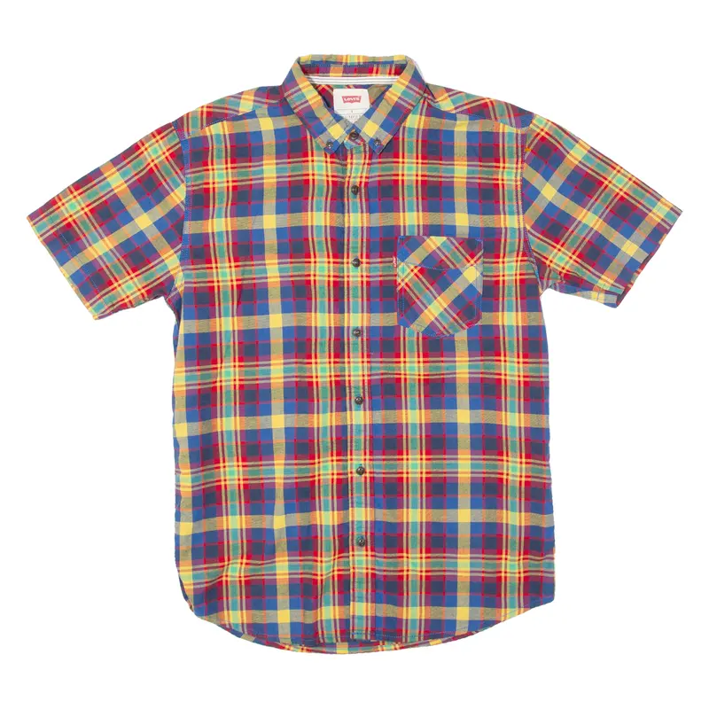 Levi's Multi Colour Mens Shirt Blue Check S 1