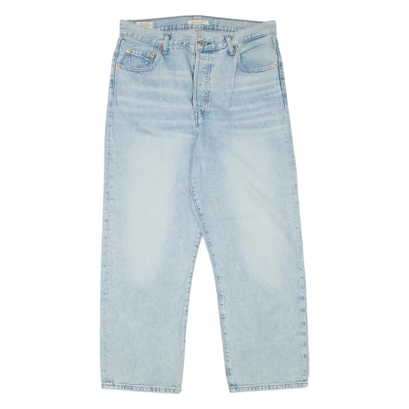 Levi's Ribcage Premium Womens Jeans Blue Relaxed Straight Stone Wash W32 L27 1