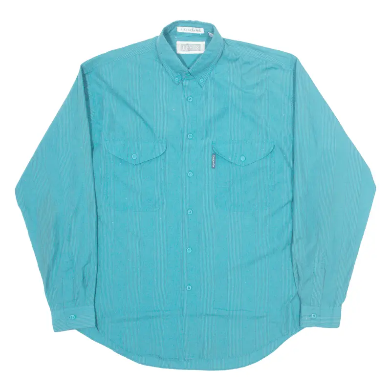 Levi's Silver Tab Mens Shirt Blue 80S Striped Long Sleeve M 1