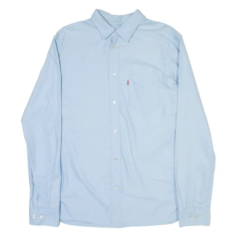 Levi's Slim Fit Mens Plain Shirt Blue Long Sleeve S 1
