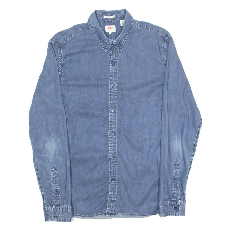 Levi's Stretch Mens Denim Shirt Blue Long Sleeve M 1