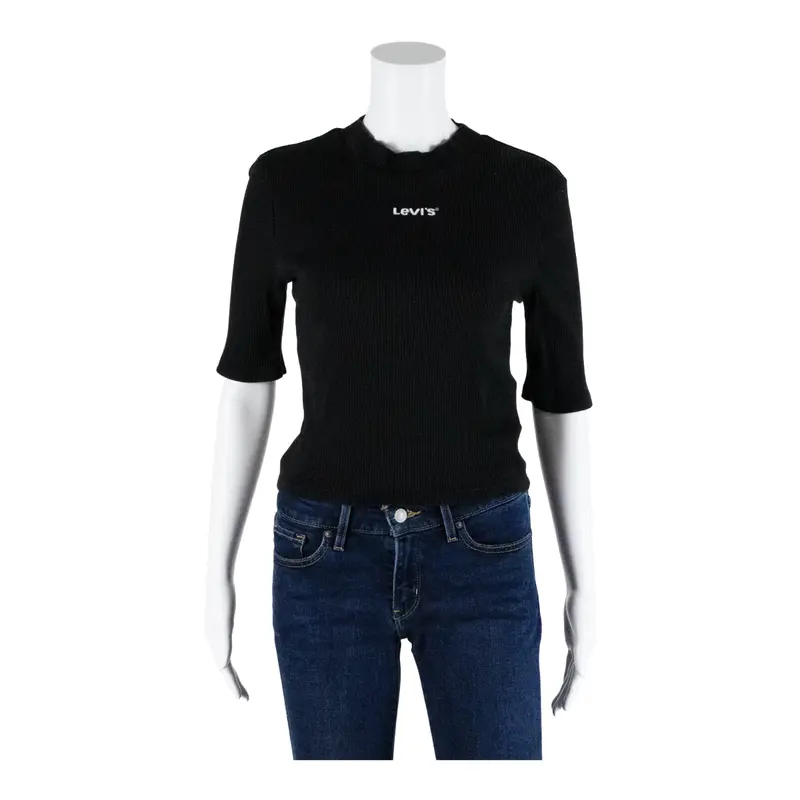 Levi's Stretch Womens Top Black High Neck Xs 1