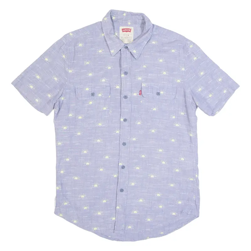 Levi's Sunshine Mens Shirt Blue Crazy Pattern S 1