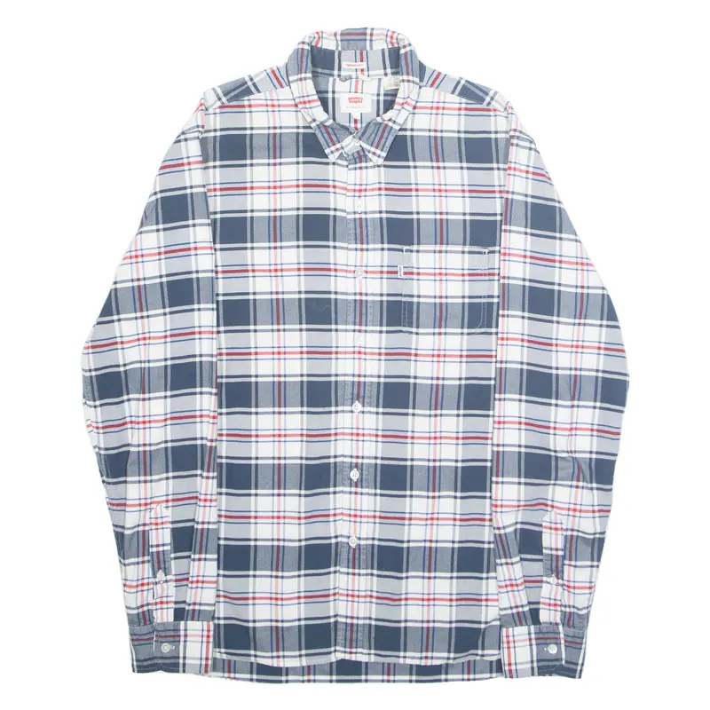 Levi's Thermadapt Mens Shirt White Plaid Long Sleeve L 1