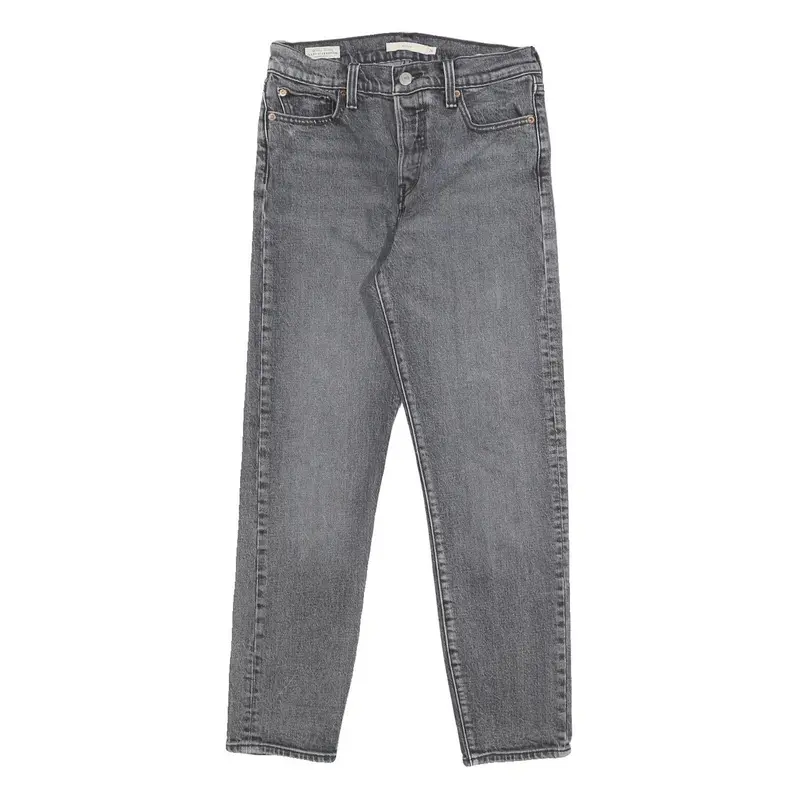 Levi's Wedgie Big E Womens Jeans Grey Regular Straight Denim Raw W26 L26 Classic 1