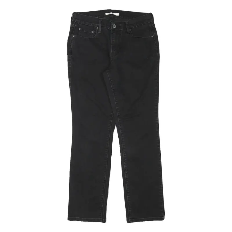 Levi's Womens 505 Regular Fit Straight Leg Denim Black W28 L27 Zip Cotton Blend 1