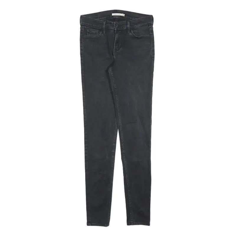 Levi's Womens 710 Jeans Black Slim Skinny Denim Dark W29 L32 Stretch Cotton 1