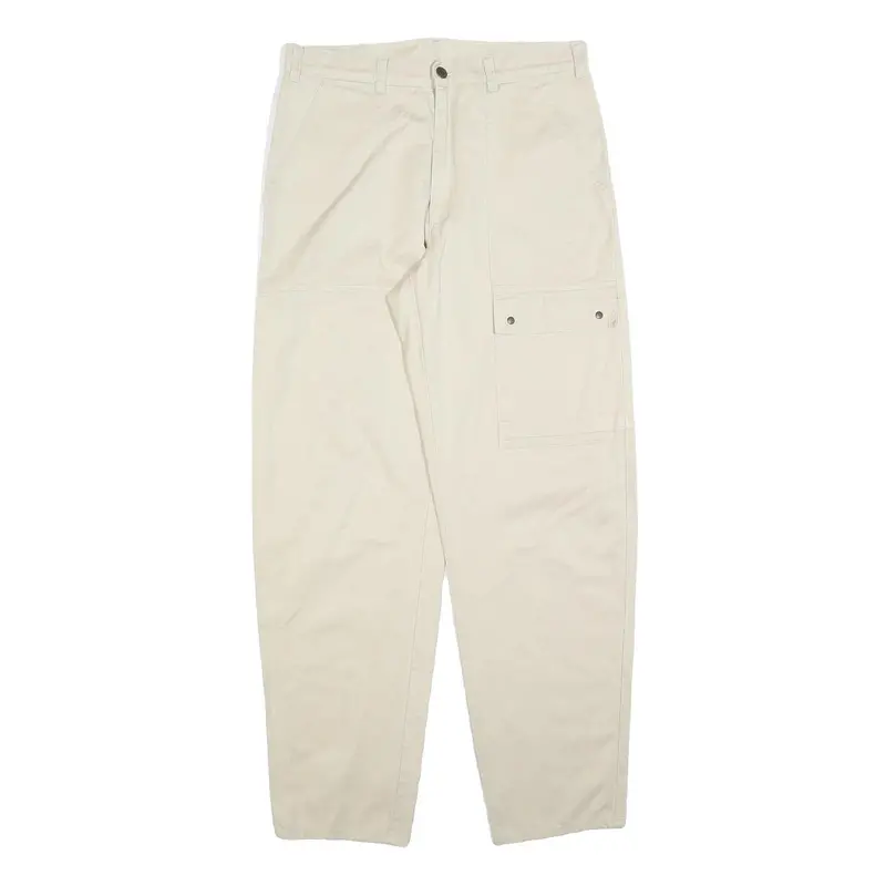 Levi's Womens Beige Cotton Blend Regular Fit Straight Leg Trousers W31 L31 1