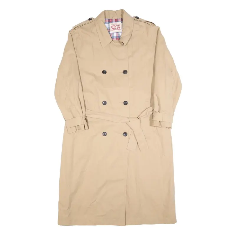 Levi's Womens Beige Cotton Trench Jacket L Button Closure Classic Style 1