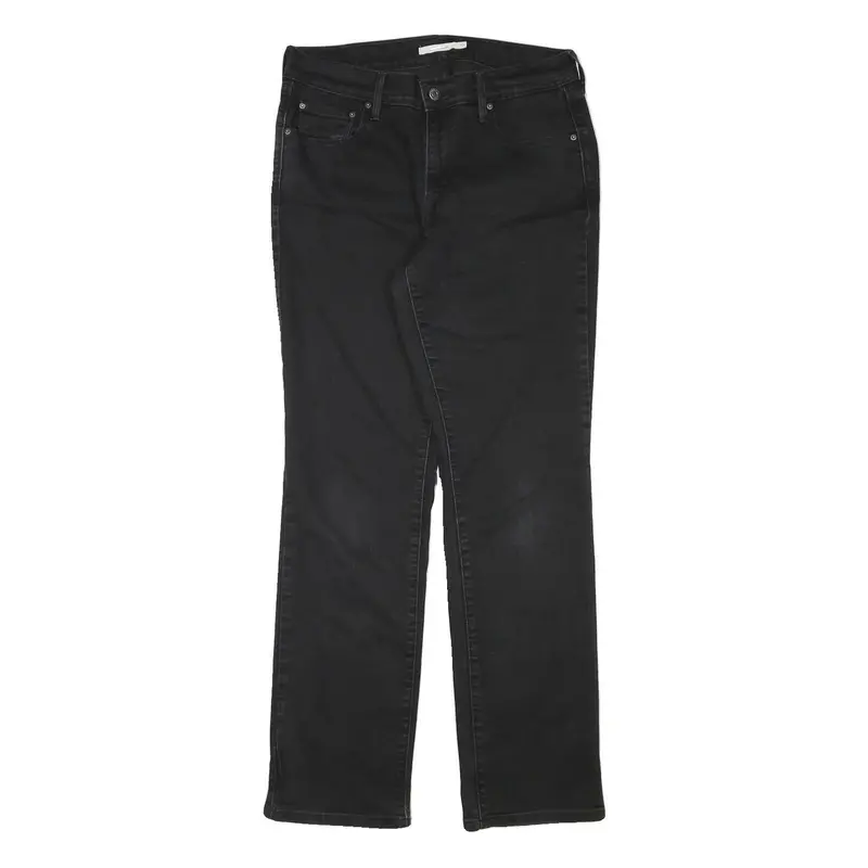 Levi's Womens Black Regular Fit Straight Denim Jeans W30 L31 Classic Design 1