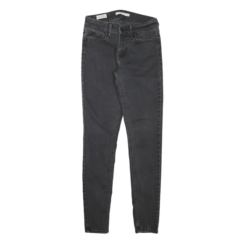 Levi's Womens Black Slim Skinny Denim Medium W25 L28 Zip Cotton Blend Jeans 1