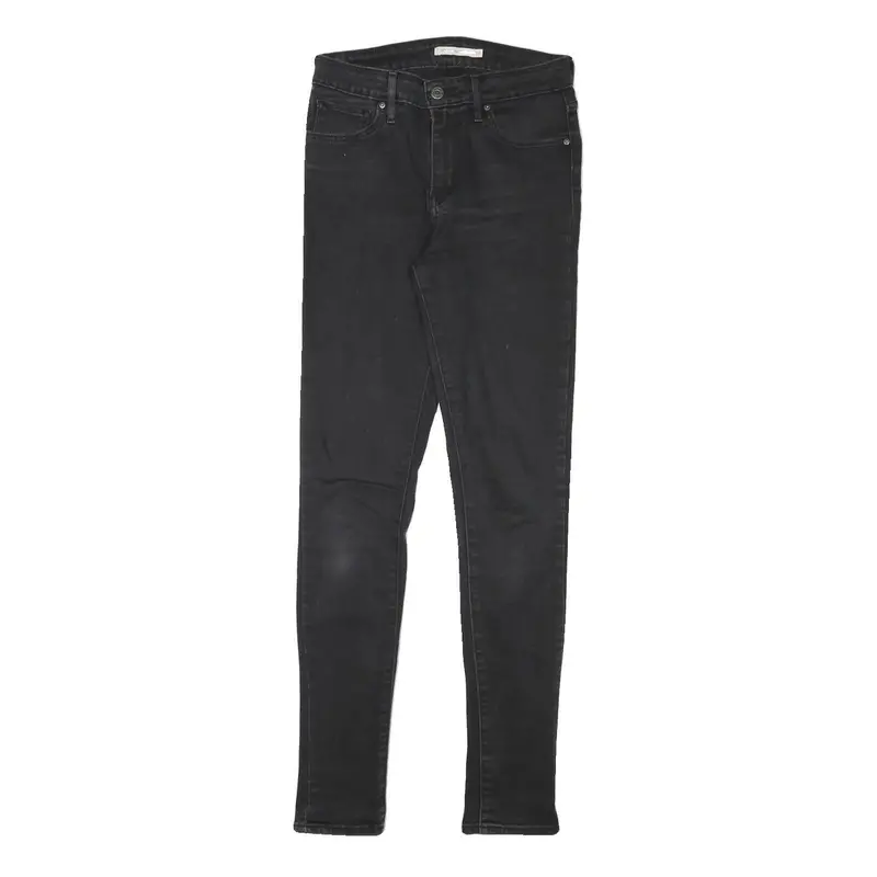 Levi's Womens Black Slim Skinny Denim Medium W26 L30 Jeans Stretch Cotton Blend 1