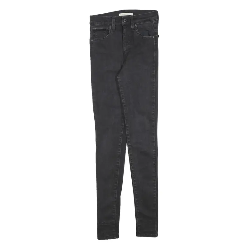 Levi's Womens Black Slim Skinny Denim W25 L32 Zip Cotton Blend Stretch Jeans 1
