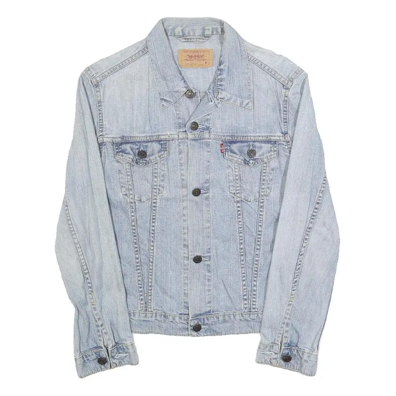 Levi's Womens Blue Denim Cotton Jacket S Button Closure Classic Fit Casual 1