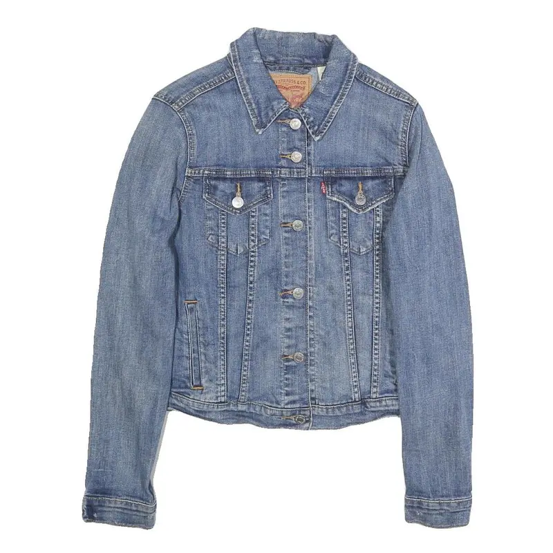 Levi's Womens Blue Denim Jacket M Cotton Blend Classic Button Closure 1