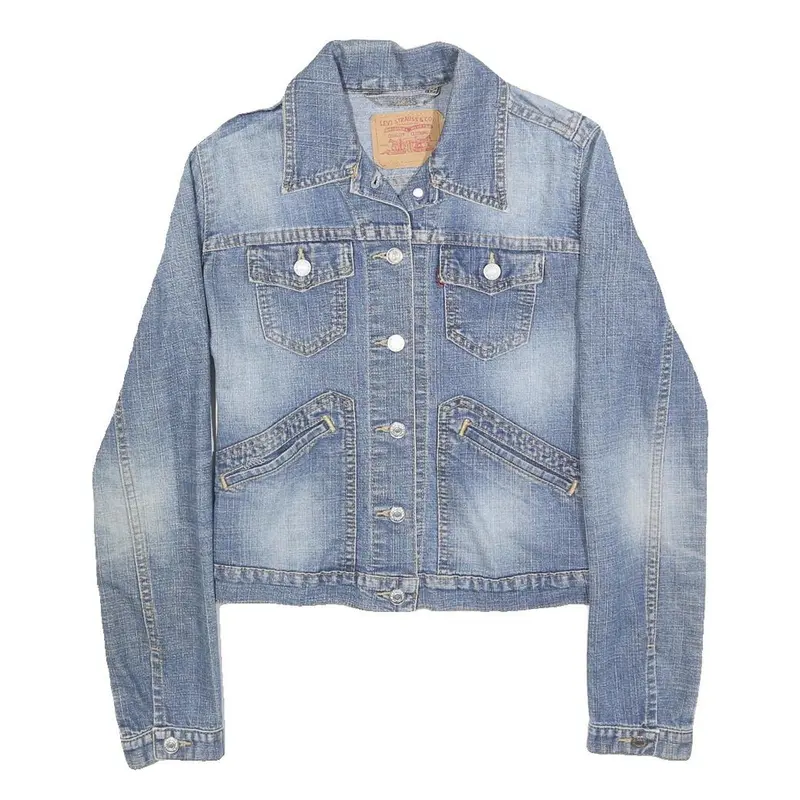 Levi's Womens Blue Denim Jacket S Cotton Blend Button Plain Casual Fashion 1