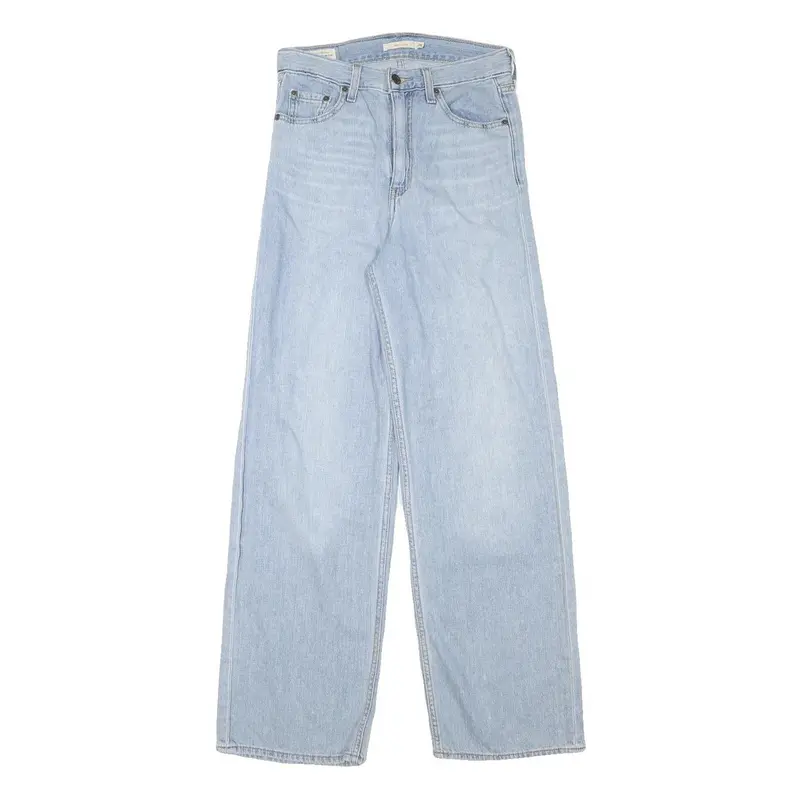 Levi's Womens Blue Loose Straight Denim Light W26 L29 Comfortable Zip Jeans 1