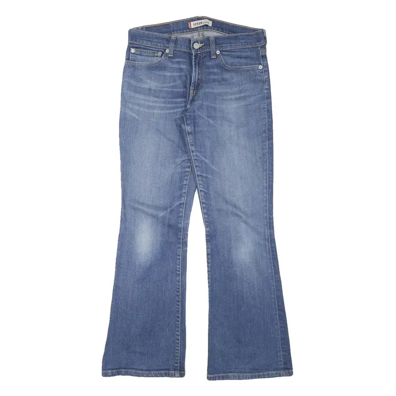 Levi's Womens Blue Regular Flared Denim Medium W28 L29 Zip Jeans 1