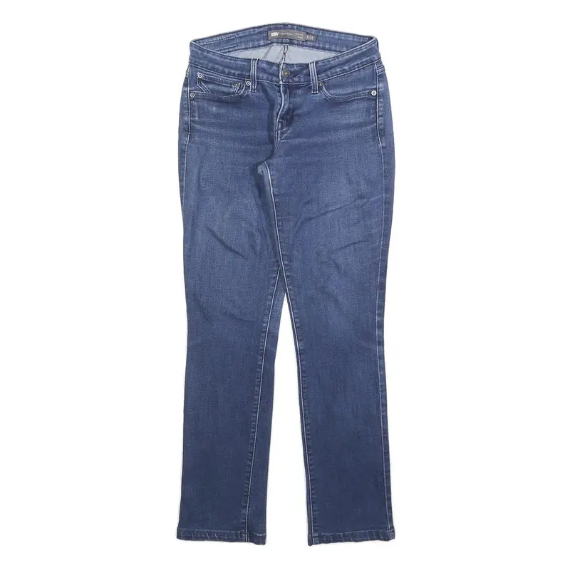 Levi's Womens Blue Regular Straight Denim Medium W25 L28 Zip Jeans 1