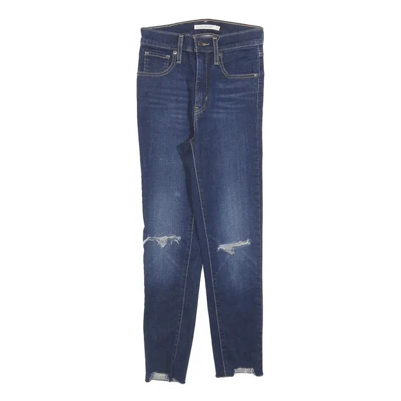 Levi's Womens Blue Slim Skinny Denim Medium W25 L24 Distressed Raw Hem Jeans 1