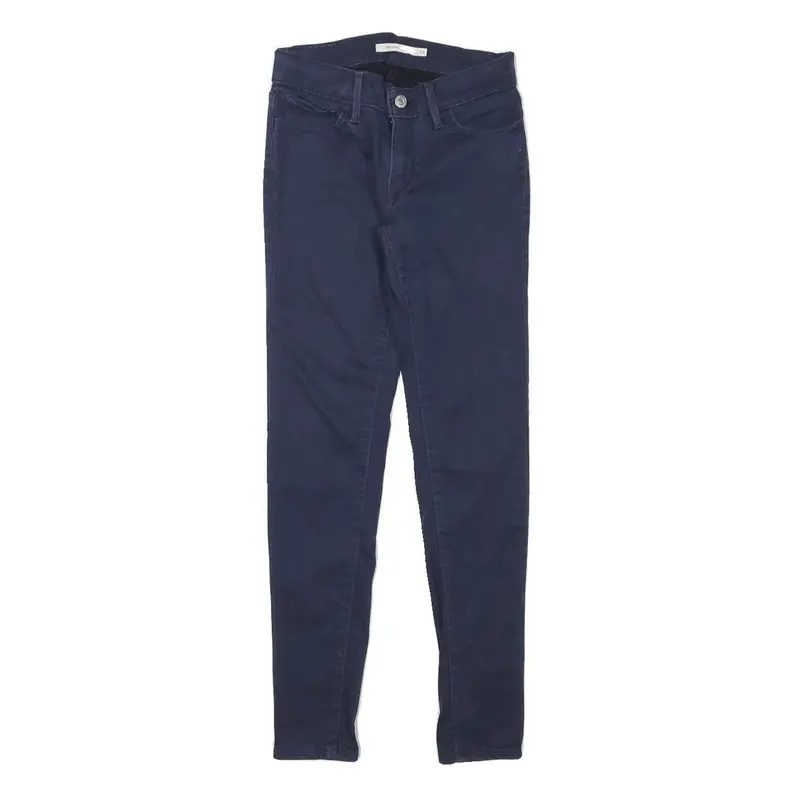 Levi's Womens Cotton Blend Blue Slim Skinny Trousers W24 L27 Zip Fastening 1