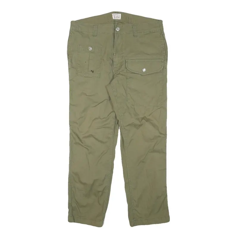 Levi's Womens Cotton Blend Olive Slim Straight Trousers W32 L26 Utility Pocket 1