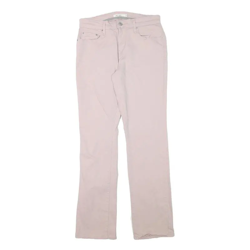 Levi's Womens Cotton Blend Pink Regular Straight Trousers W28 L30 Casual Wear 1