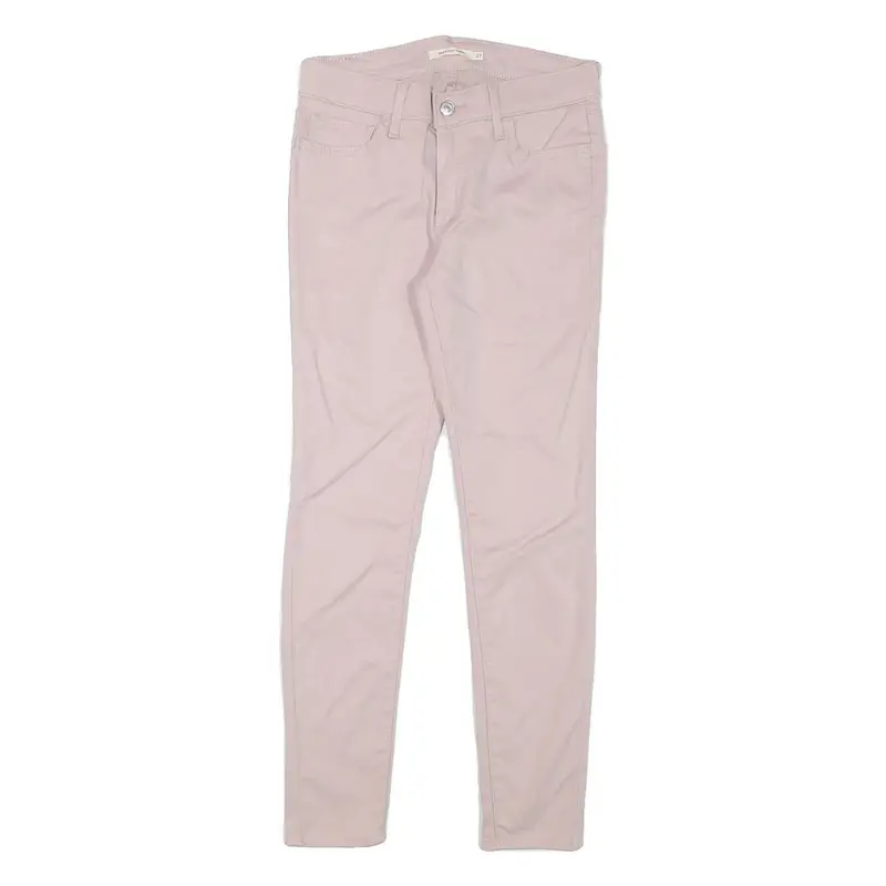 Levi's Womens Cotton Blend Pink Slim Skinny Trousers W27 L26 Stylish Comfort Zip 1