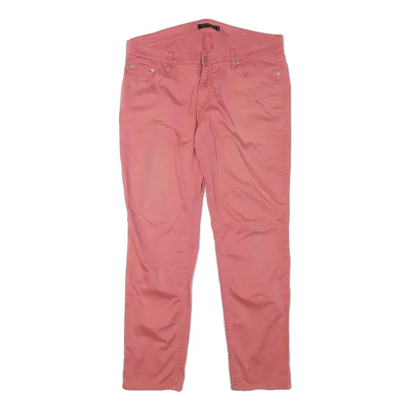 Levi's Womens Cotton Blend Pink Slim Straight Trousers W37 L30 Stylish 1