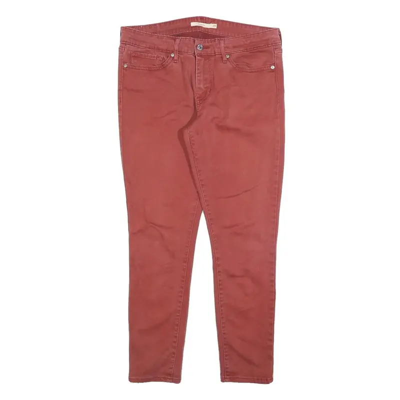 Levi's Womens Cotton Blend Rust Slim Skinny Trousers W32 L28 Comfortable Zip 1