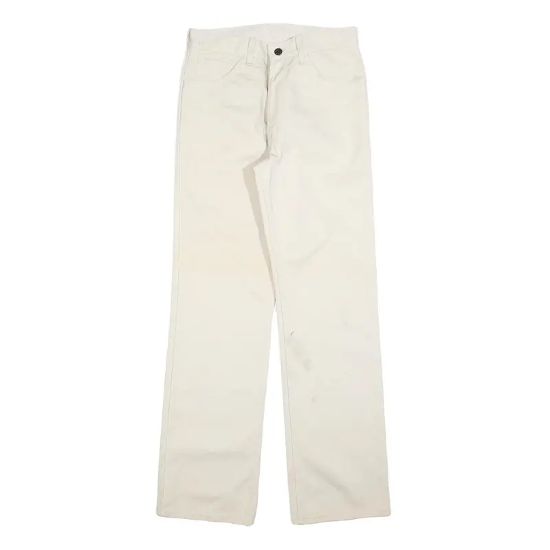 Levi's Womens Cotton Blend White Regular Straight Fit Trousers W28 L32 1