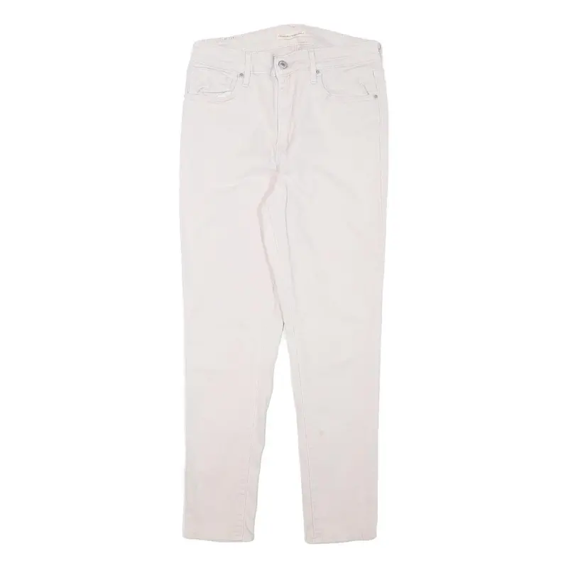 Levi's Womens Cotton Blend White Slim Skinny Trousers W26 L25 Casual Zip Closure 1