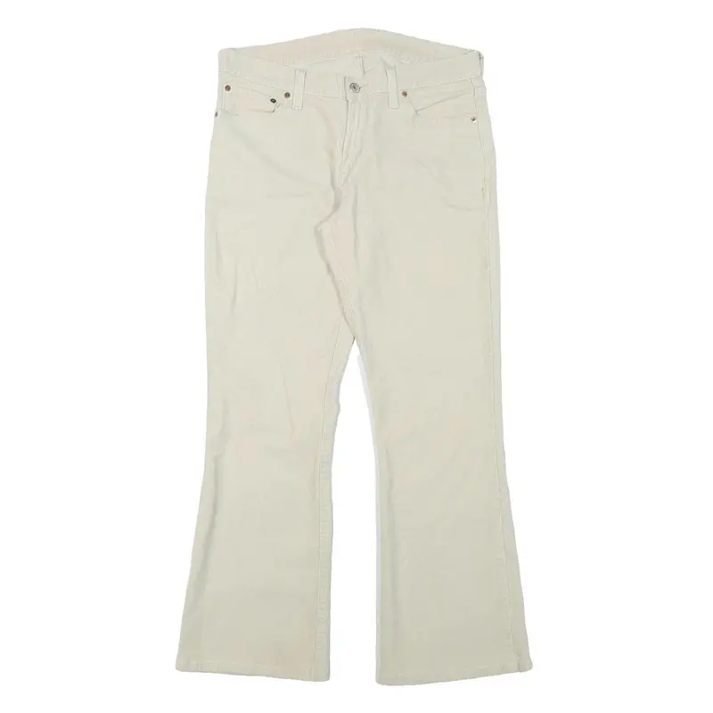 Levi's Womens Cream Cotton Blend Regular Flared Trousers W31 L29 Classic Comfort 1