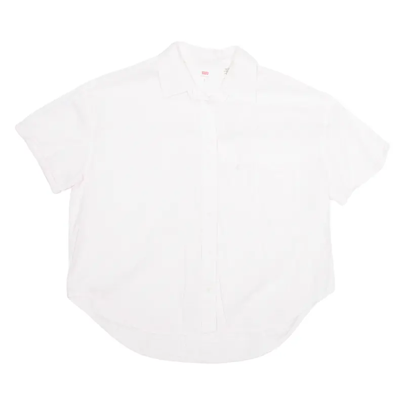Levi's Womens Cropped Shirt Pink Collared S 1