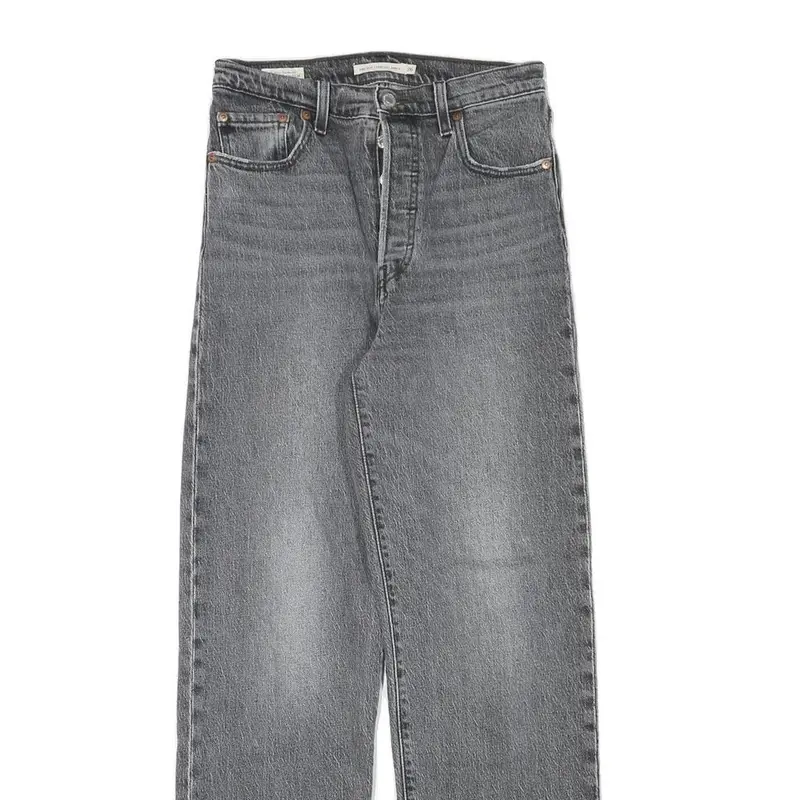Levi's Womens Grey Denim Straight Regular Fit Jeans W26 L29 Button Closure 2