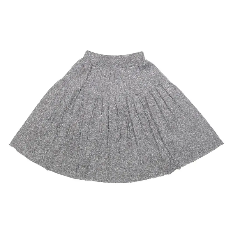 Levi's Womens Grey Metallic Pleated Midi Polyester Blend Skirt Xs Elegant 1