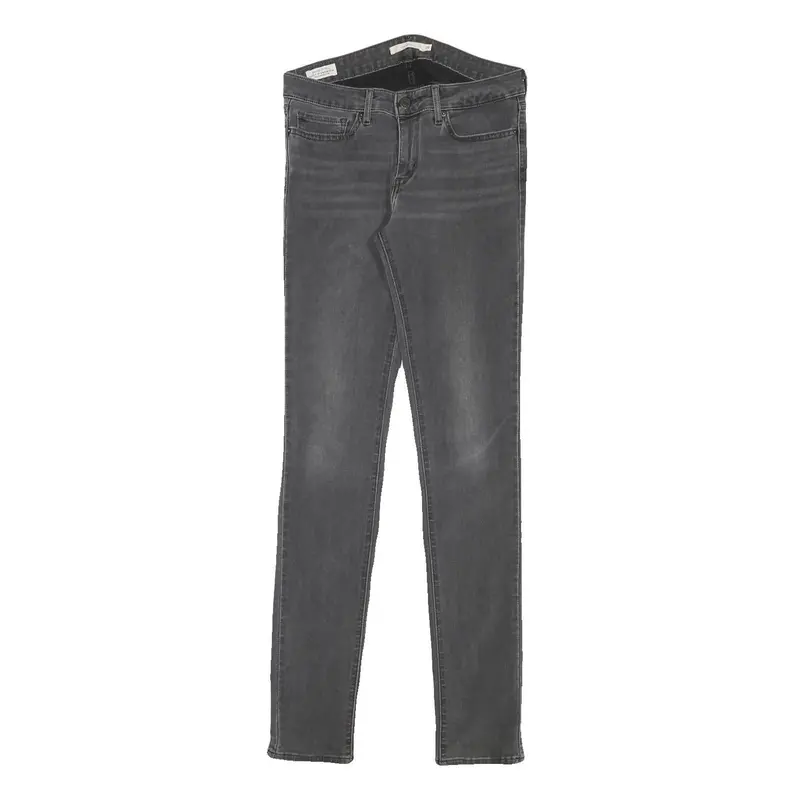 Levi's Womens Grey Slim Skinny Denim Medium Wash Cotton Blend Zip W28 L31 1