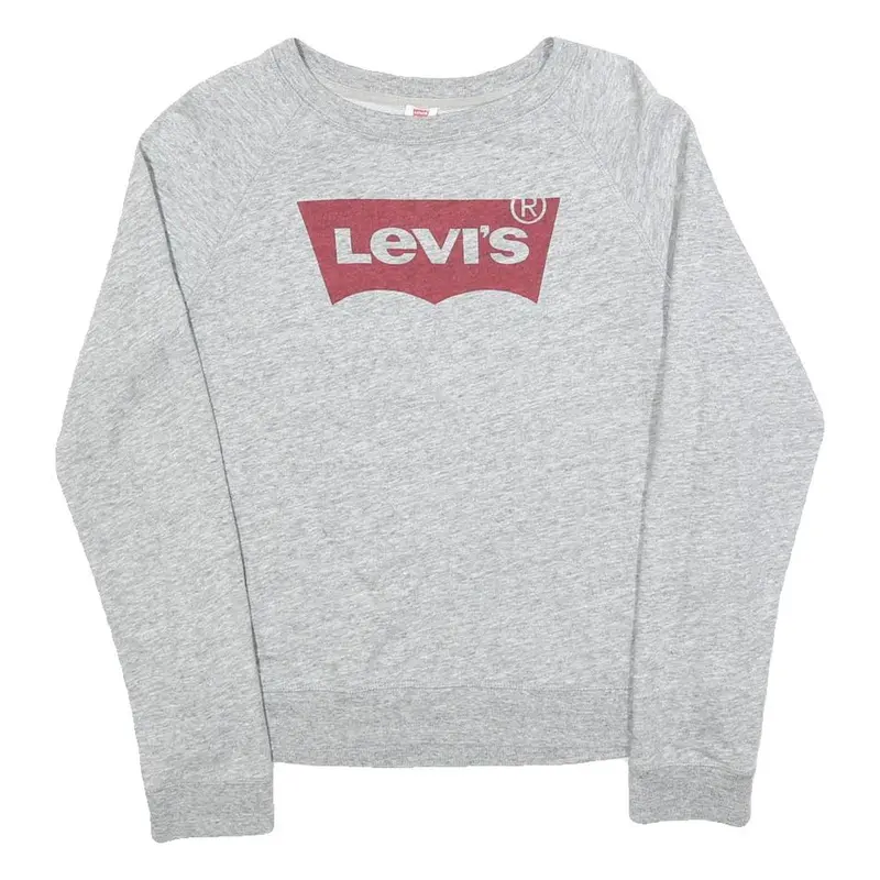 Levi's Womens Grey Sweatshirt Crew Neck M Cotton Blend Casual Pullover 1