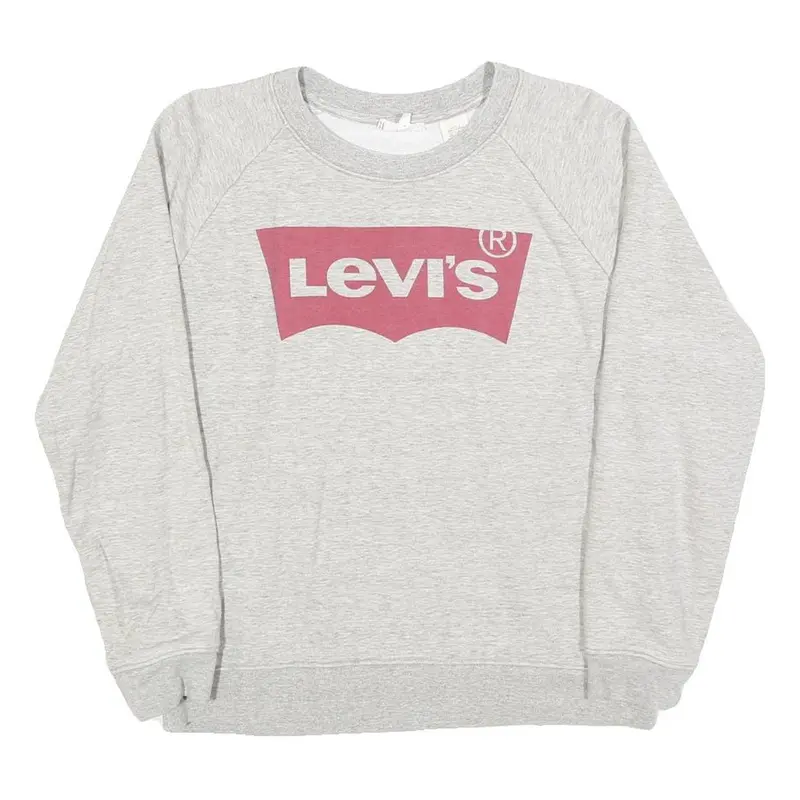 Levi's Womens Grey Sweatshirt Crew Neck S Cotton Blend Casual Lightweight 1