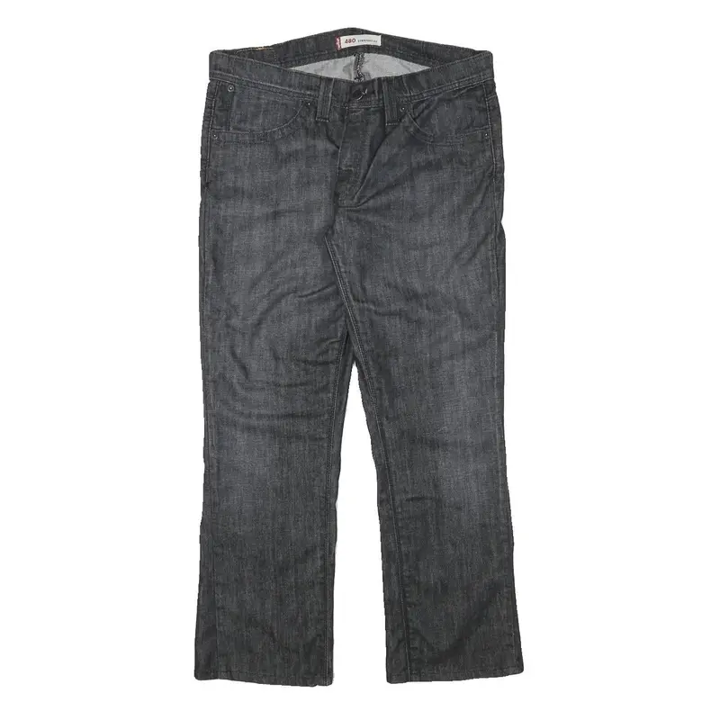 Levi's Womens Jeans Black Regular Straight Denim Dark W33 L27 Zip Cotton Blend 1
