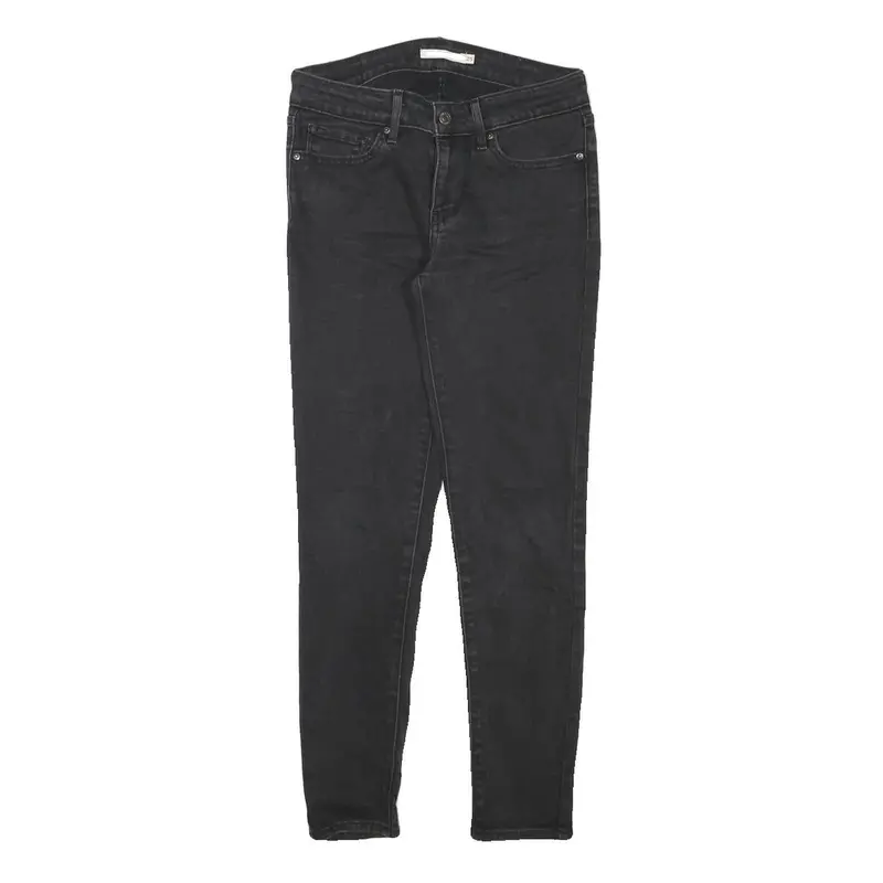 Levi's Womens Jeans Black Slim Skinny Denim W26 L26 Stretch Comfort Zip 1