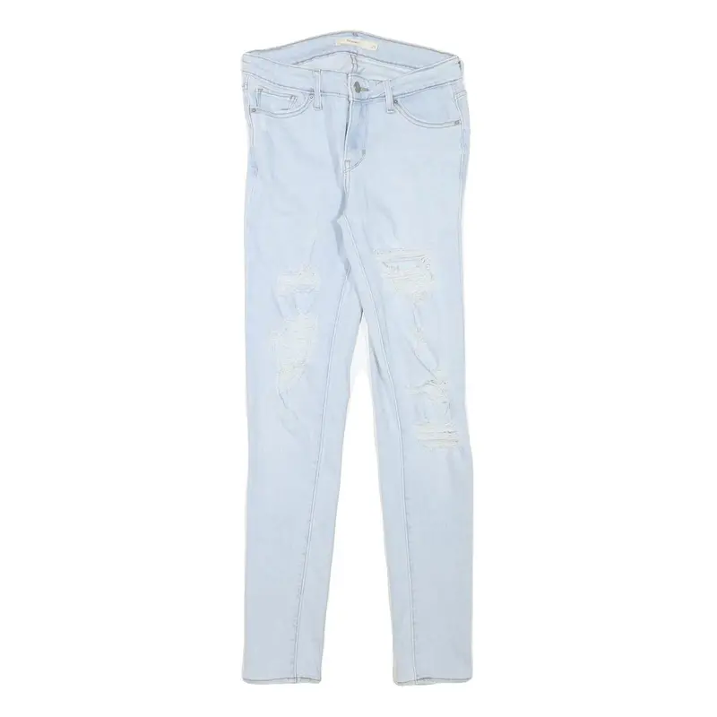 Levi's Womens Jeans Blue Slim Skinny Denim Light W25 L28 Distressed Zip 1