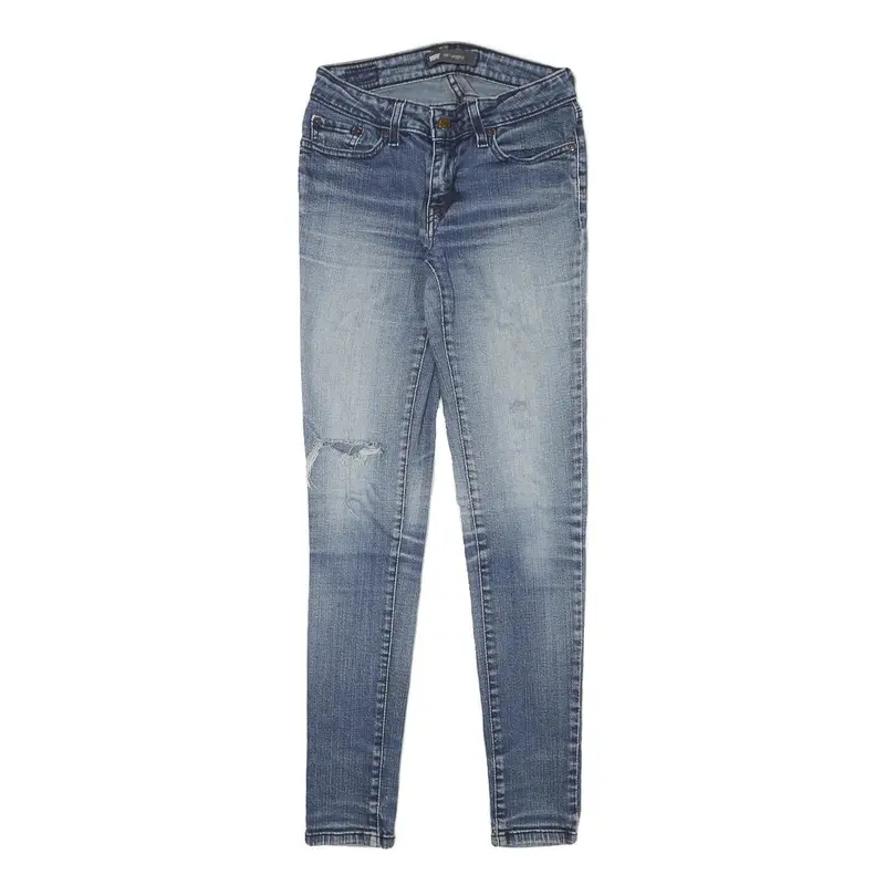 Levi's Womens Jeans Blue Slim Skinny Denim Medium W24 L29 Distressed Cotton 1