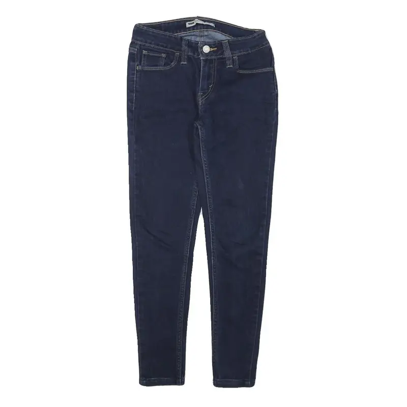 Levi's Womens Jeans Blue Slim Skinny Denim W24 L25 Classic Cotton Blend Zip 1